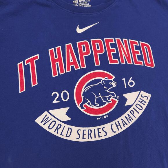 NIke Chicago Cubs Baseball Short Sleeve Graphic T Shirt Mens Size XL Blue - Picture 4 of 9